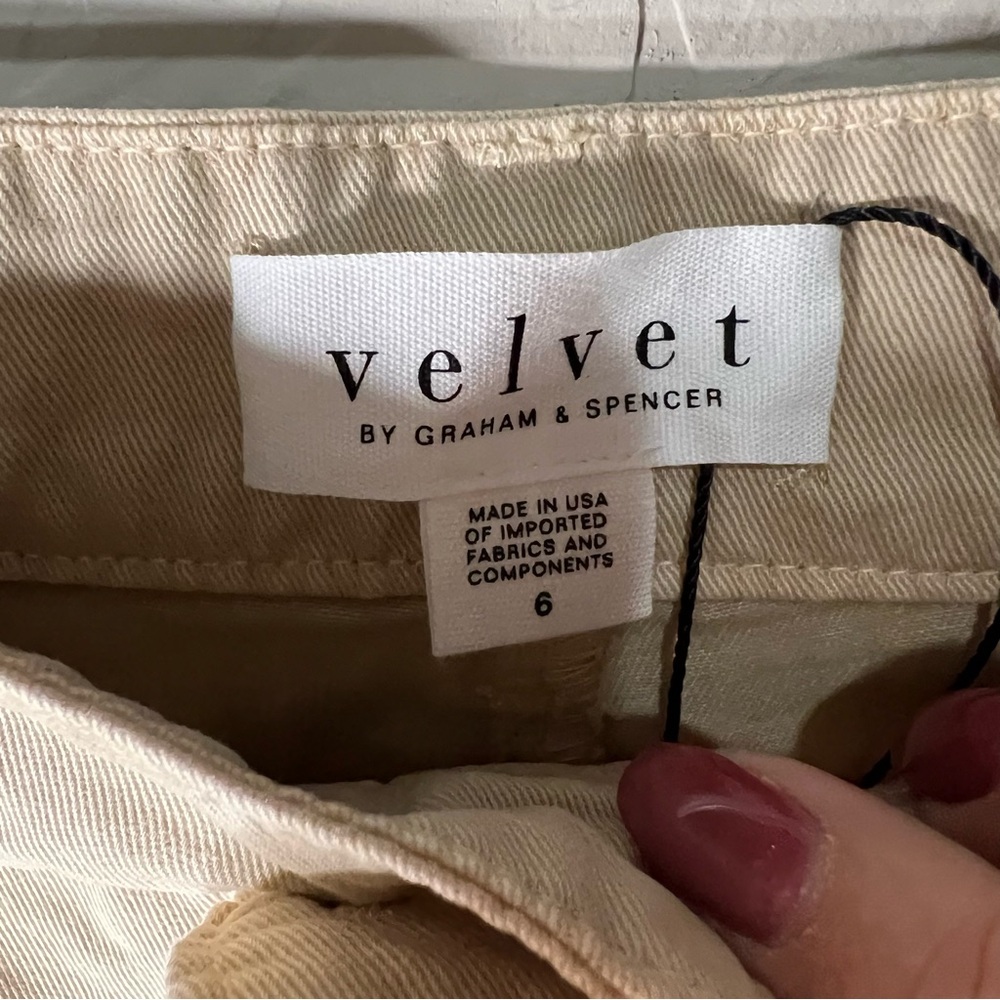 NWT Velvet By Graham & Spencer‎ Alexis Barrel Khaki Twill Pants - Picture 9 of 13
